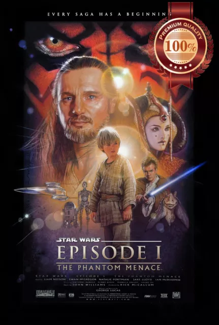 Star Wars Ep1 Episode 1 The Phantom Menace Movie Art Print Premium Poster