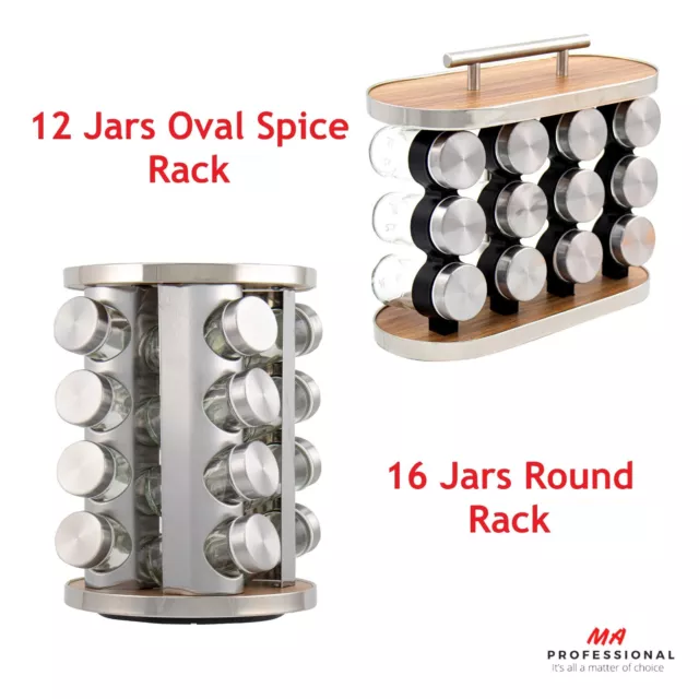 Spice Herb Jar Rack Holder Kitchen Cupboard Storage 12 16 Jars With Stand