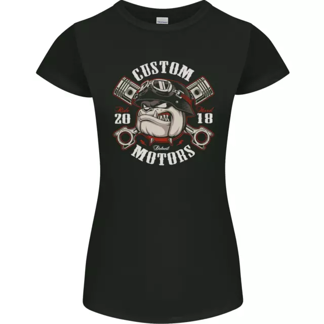 T-shirt personalizzata moto biker donna bulldog petite cut