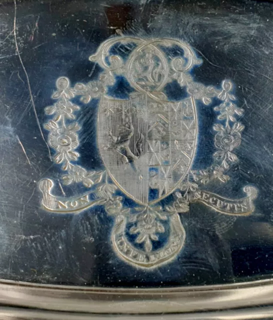 George Ii Coupe Navette Argent Massif Armoirie 1739 Silver London Armorial
