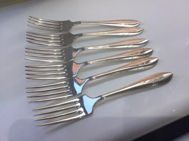 Superb Vintage Art Deco Style Silver Plated Dessert Forks ( Unused)