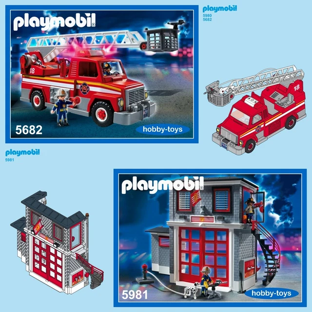 PLAYMOBIL 5361 5362 5363 5364 6385 9802 * CASERNE DE POMPIERS