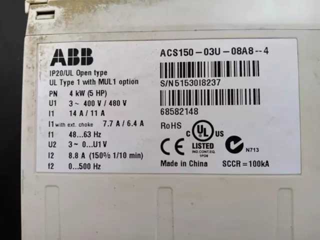 1PCS ABB Inverter ACS150-03U-08A8-4 220V 0.55KW