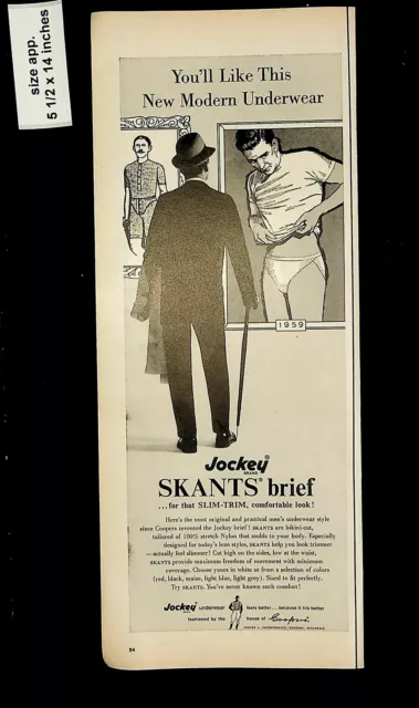 1959 JOCKEY SKANTS Brief Men's Underwear Vintage Print ad 015595 $4.98 ...