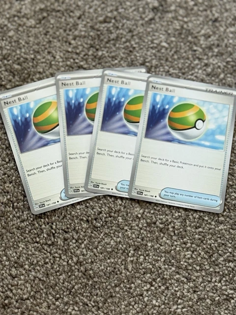 Card Under 2 Dollors Pokmon TCG Nest Ball X4 - NM Playset From Scarlet &  Violet Base Set (Uncommon Trainer) Nest Ball 255