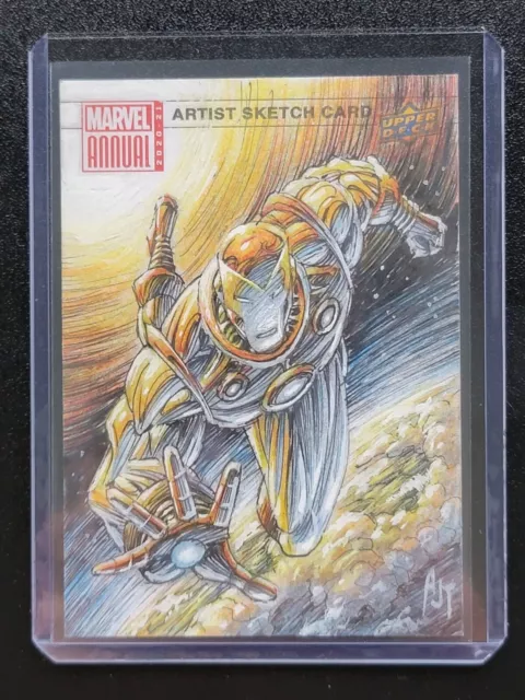 2020-21 Upper Deck Marvel Annual 1/1 Iron Man Anthony Tan Auto Sketch Card