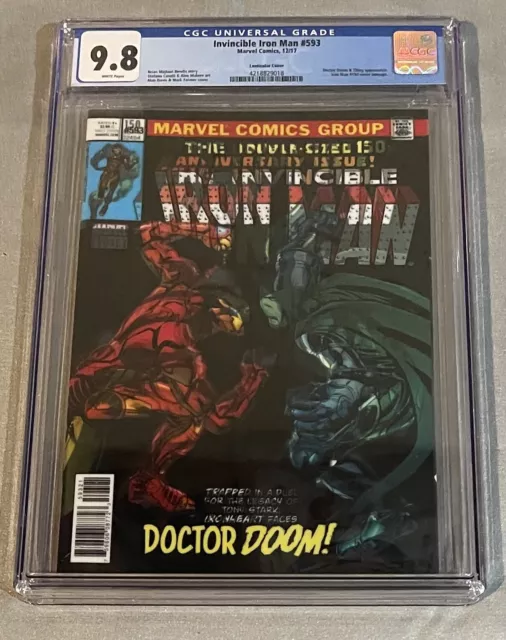 Invincible Iron Man 593 CGC 9.8 RiRi vs Doom Variant 2018 Marvel Lenticular