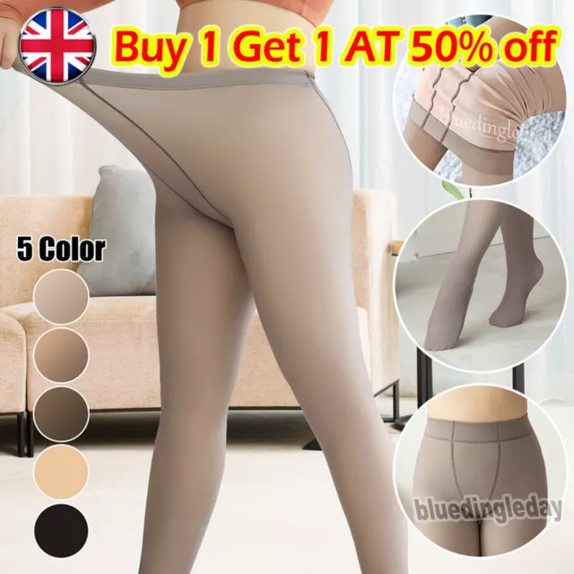 Thermal Fleece Lined Tights Women.Warm Fake Translucent Pantyhose