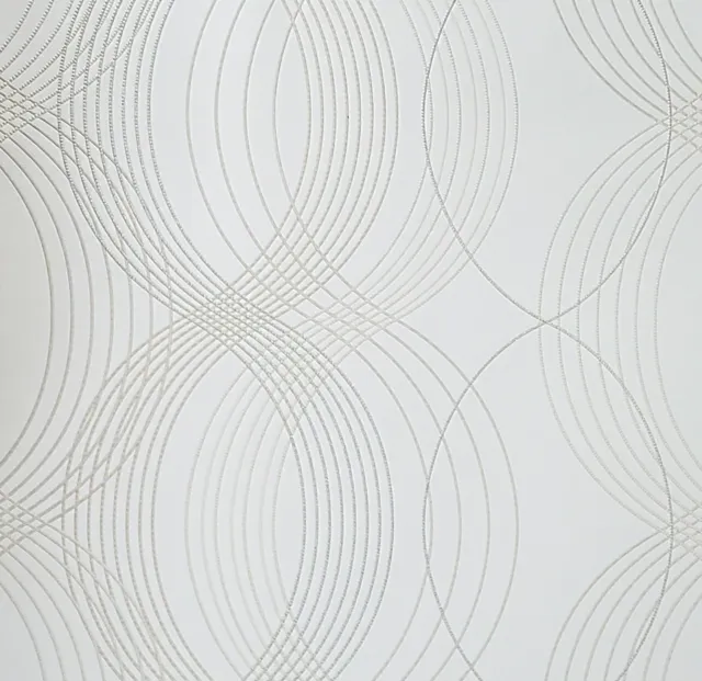 Embossed Modern wallpaper beige cream gold metallic wave Textured wavy lines 3D