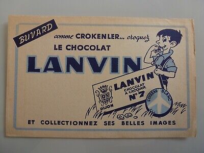 années 1950 Lanvin 6 BUVARDS PUBLICITAIRES ORIGINAUX POUR LES CHOCOLATS LANVIN 