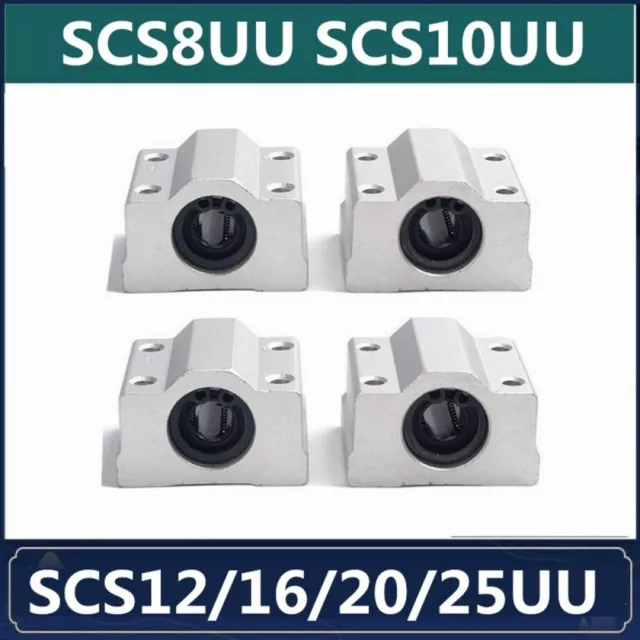 4X SCS8UU 10UU 12UU 16 20 25UU Linearlager Linearwagen Linearschlitten für Welle