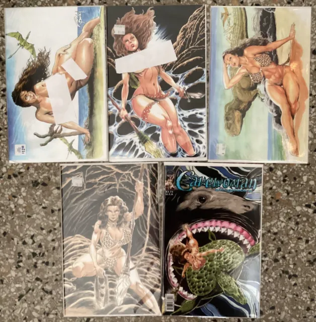 Cavewoman Sea Monsters Lot of 5 Covers Budd Root Rob Durham Variant/Special