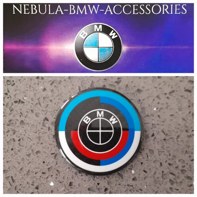 Kohlenstofffaser Lenkradabzeichen Rundle Für Bmw. 50Jahrestag Emblem 45 Mm