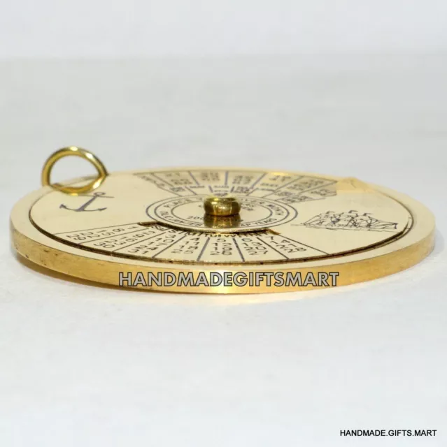 Calendrier perpétuel de 100 ans Pendentif Charm Laiton antique Style... 2