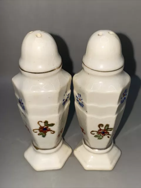 Vintage Pair of Hand Painted Porcelain Salt & Pepper Shakers Made in Japan