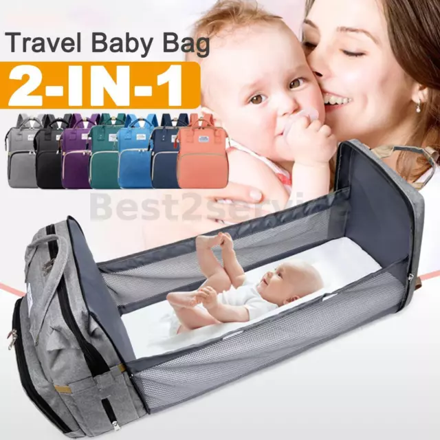 Waterproof Large Mummy Nappy Diaper Bag Baby Travel Changing Nursing Backpack US