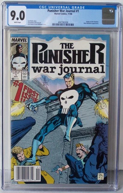 The Punisher War Journal #1  Origin Story Jim Lee Art  Marvel '88  CGC VF/NM