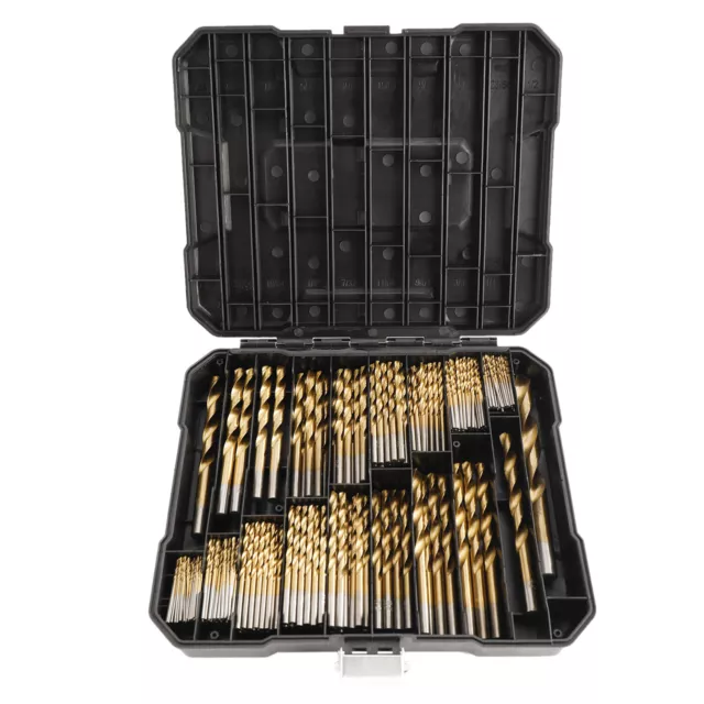 230PCS Drill Bit Set 1/16"- 3/8" HSS Titanium Multi Drill Bits Twist Metal Tools