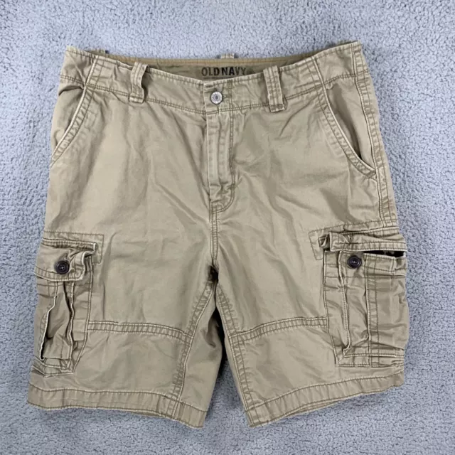 Old Navy Cargo Shorts Men's 34x10 Khaki Tan Pockets Chino Workwear