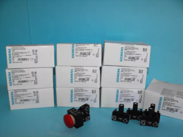 Siemens 3SB3001-6BA20+3SB3400-1RB.Indicator Light.red.(LOT10PCS).NEW