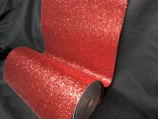 1 X ROLL 25 METRES X 530mm CHUNKY RED GLITTER PU LEATHER CRAFT WHOLESALE JOB LOT