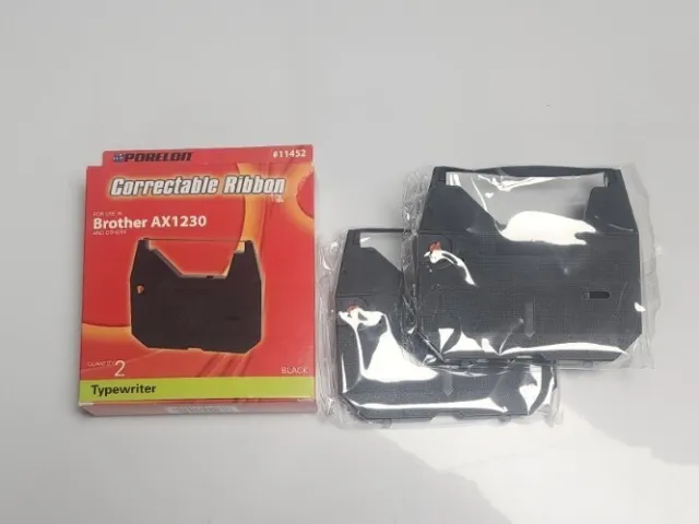 Porelon Correctable Typewriter Ribbons For Brother AX1230 #11402 (1 pk of 2)