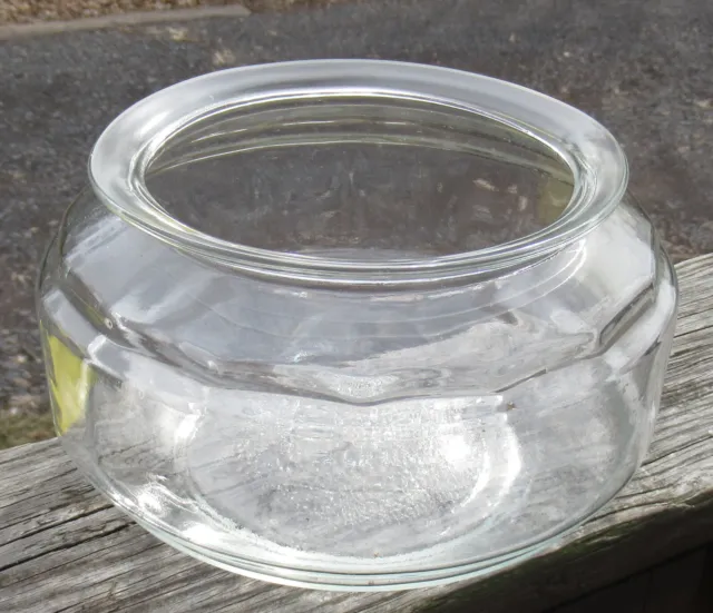 Vtg 8" Clear Glass Round Fish Turtle Bowl Terrarium
