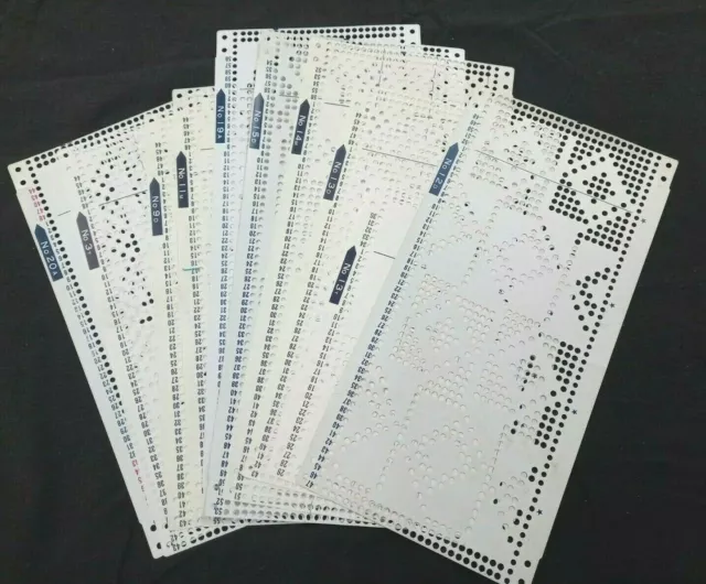 Bb90 Brother Knitting Machine Punch Cards Patterns Random Mixed Printed X 10