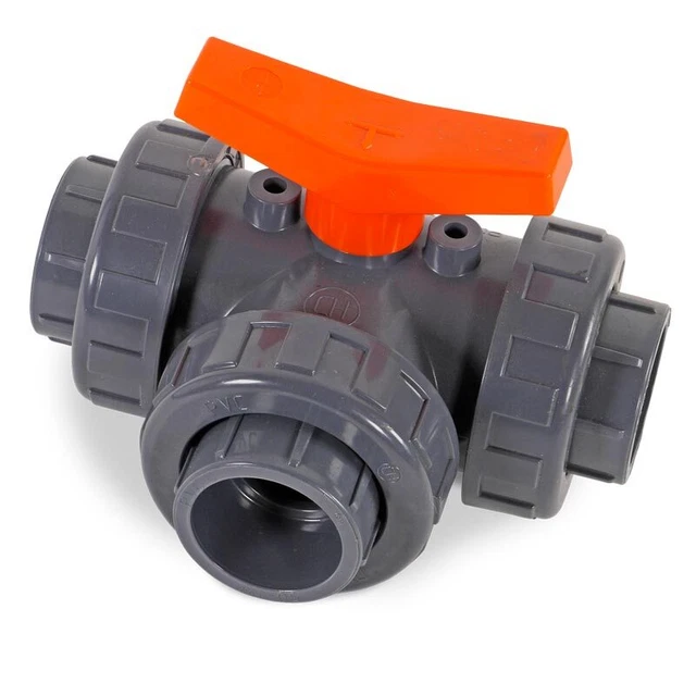3-Wege PVC Rubinetto Con L-PORT, 63 MM Adesivo Manica Piscina Base Solare Filtro