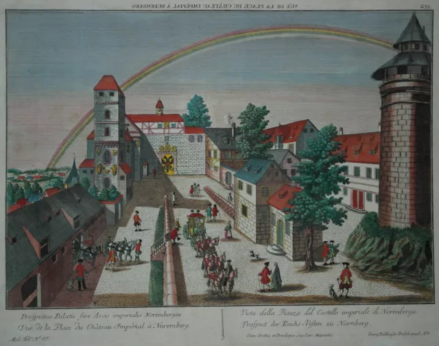 Guckkastenblatt von Nürnberg - Kaiserburg - Original von Probst um 1770 - Burg