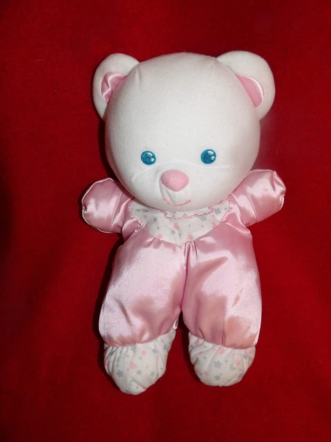 Doudou Ours Fisher Price – écru Et Rose – Vintage 1994, Nœud