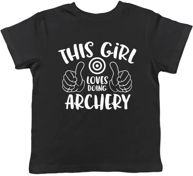 This Girl Loves doing Archery Boys Girls Kids Childrens T-Shirt
