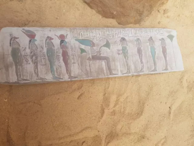 Rare Antique Ancient Egyptian Big Stela God Osiris + 8 Gods Father Gods 2480 BC