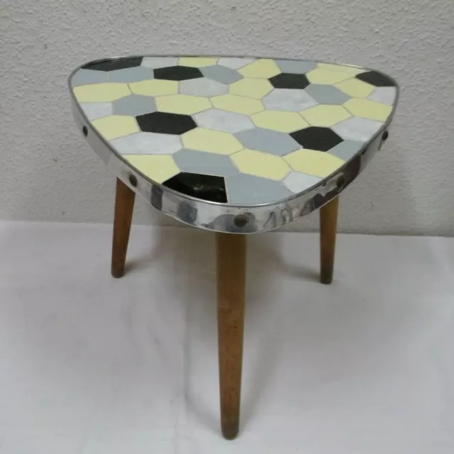 50er 60er Beistelltisch Blumenhocker Dreibein Mosaik mid century 50s 60s