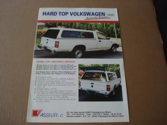 catalogue/brochure  volkswagen/vasseur     taro hard top    -  1988