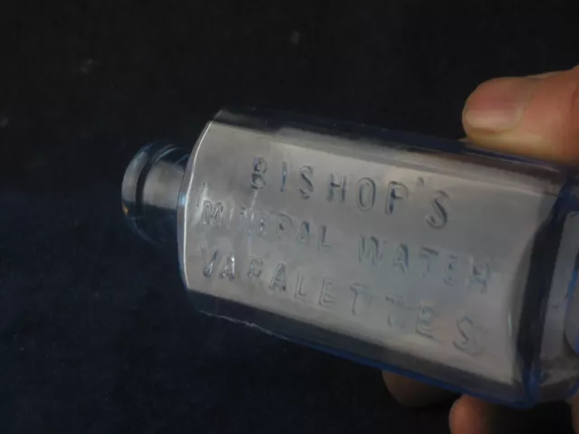 54544 Old Vintage Antique Glass Bottle Chemist Medicine Cure Bishops Varlettes