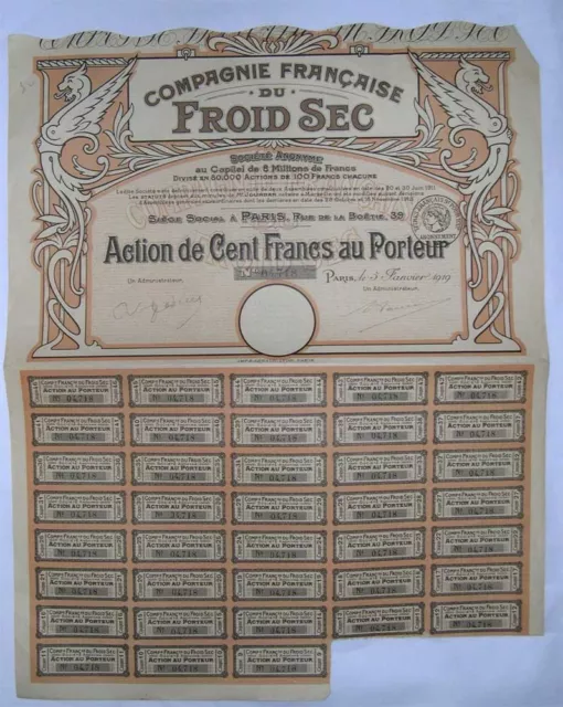 Action Ancienne : Cpe Francaise du froid sec ( 378 )