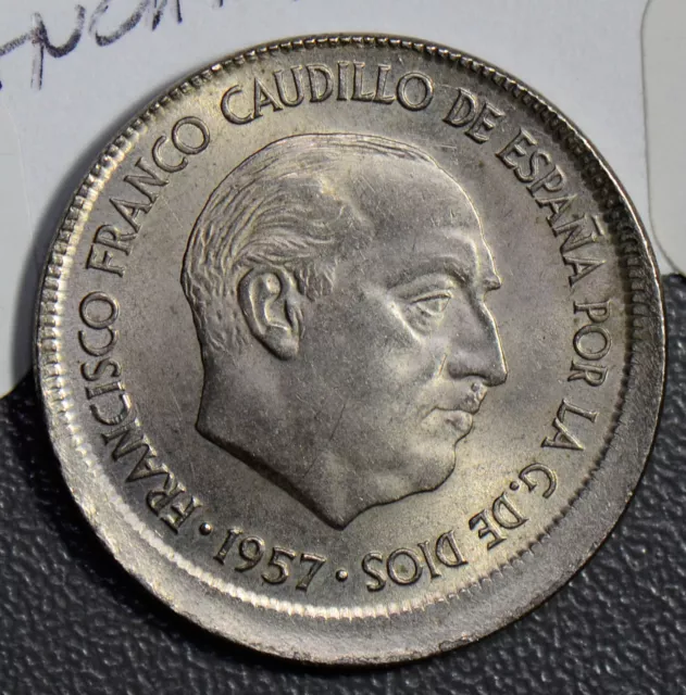 España 1957 (68) 5 Pesetas Fuera del Centro Error Raro S0180 Combinación Envío