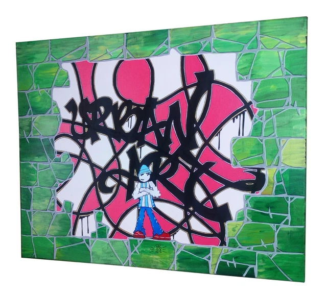 Toile Décorative Street Art 100 Dollars - Impression Loup De Wall Street - 50x100cm Sans Cadre