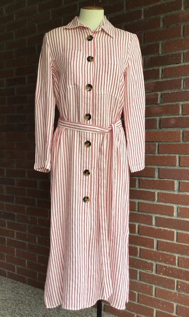 red and white striped dress zara LINE MIDI SKIRT Zara red & white striped
