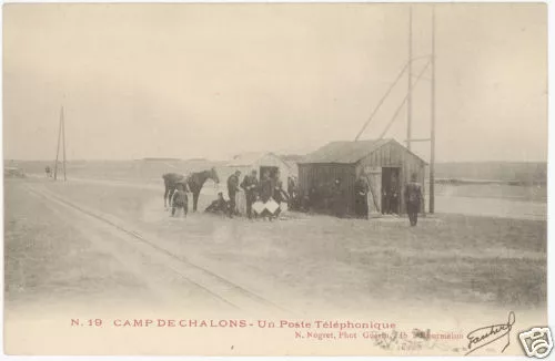 Cpa Camp De Chalons Sur Marne - Poste Telephonique