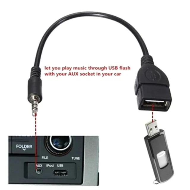Adaptateur prise audio USB 2 0 femelle type AUX extension de câble 3 5 mm mâle