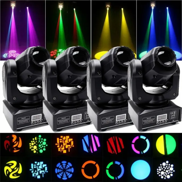 4X Moving Head Bühnenlicht 120W RGB LED GOBO Spot DMX DJ Disco Bühnenbeleuchtung 2