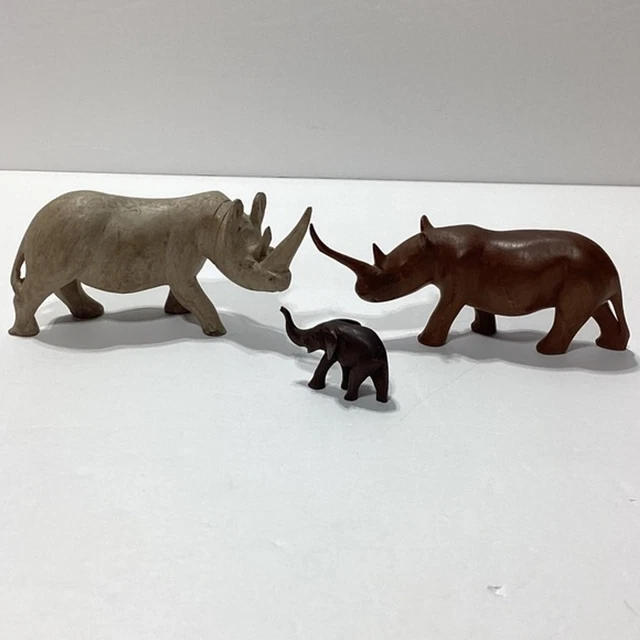 STATUA VINTAGE BALINESE Padre E Figlio Intagliata A Mano In Legno - Foto 3