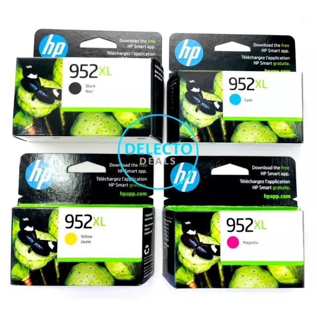 4-Pack Hp Genuine 952Xl Black & Color Ink Officejet Pro 8710 8720 Sealed 2024