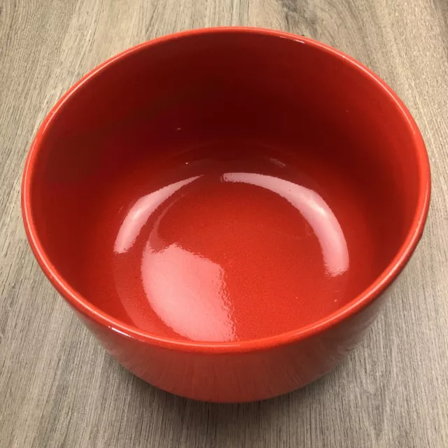 Vintage Red Ceramic Bowl MCM Retro Large Serving Fruit EUC 2