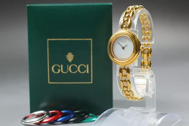 [Exc + 3 avec boîte] Montre Gucci Change Bezel 11/12.2 6 couleurs en or...