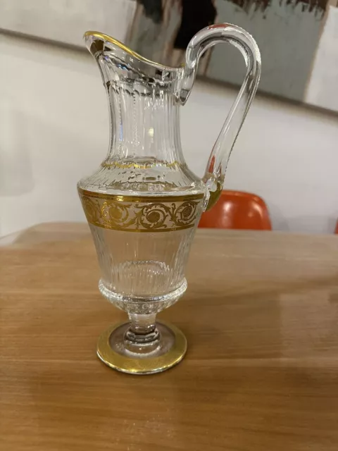 Aiguière Cristal Saint Louis Modèle Thistle Doré Pichet, Carafe, Broc