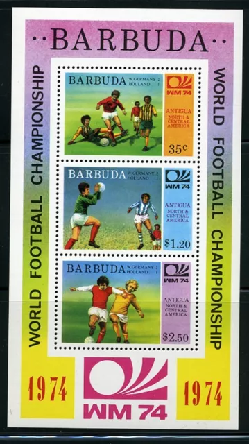 Barbuda Scott #166a MNH Souvenir Sheet - Soccer Fotbal World Cup 1974