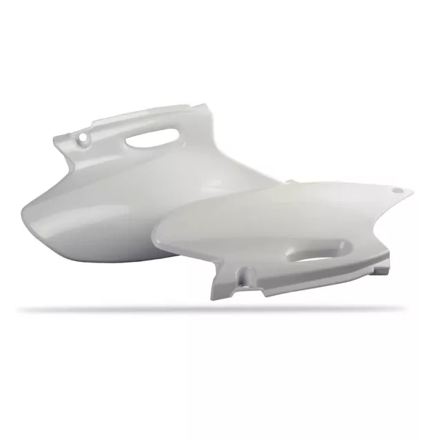 Polisport White Side Covers for 1998-2000 Yamaha WR400F